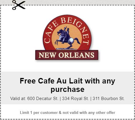 Free Cafe Au Lait with any purchase!