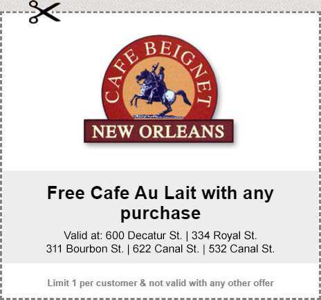 Free Cafe Au Lait with any purchase!